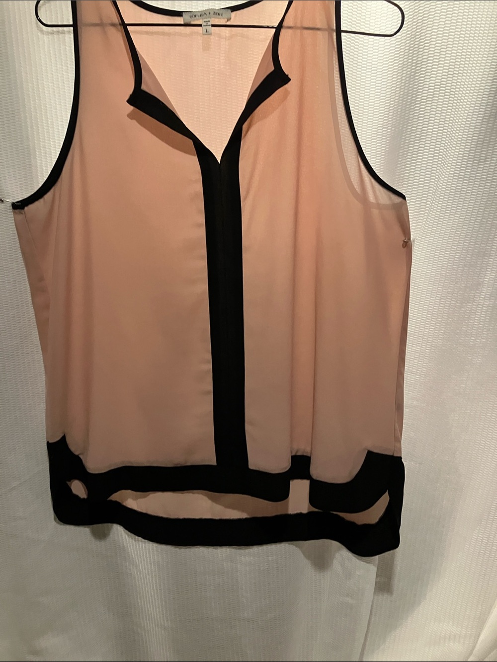 Peach and Black Trim Sleeveless Camisole by Express
